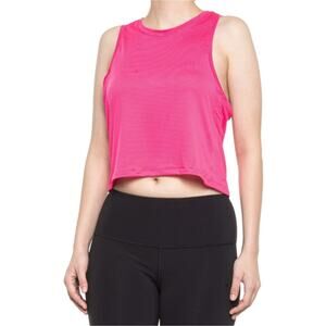 Hind Active Cropped Mesh Tank Neon Pink | Large